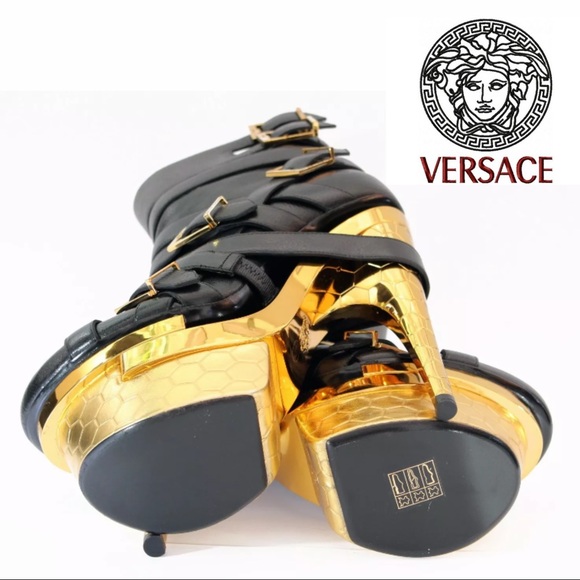 NWT Versace Bondage Triple Platform Leather Bootie - Picture 5 of 12